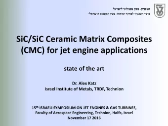 SiC/SiC Ceramic Matrix Composites  (CMC) for jet engine applications  state of the art  Dr. Alex