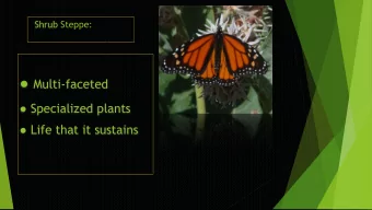 Multi-faceted  Specialized plants  Life that it sustains  Shrub-steppe: Shrub-steppe is
