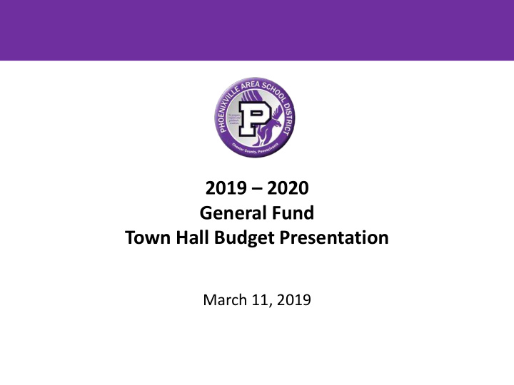 2019 2020 general fund town hall budget presentation