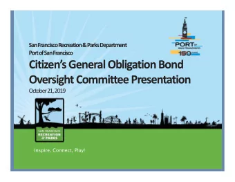Citizens General Obligation Bond  Oversight Committee Presentation  October 21, 2019  Inspire,