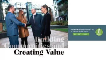 Irish Residential Properties REIT plc  2019 Annual General Meeting  2 8  M A Y  2 0 1 9  D I S C L