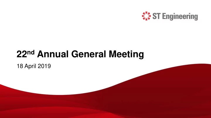 22 nd annual general meeting