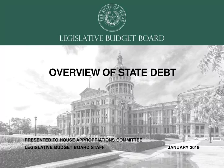 overview of state debt