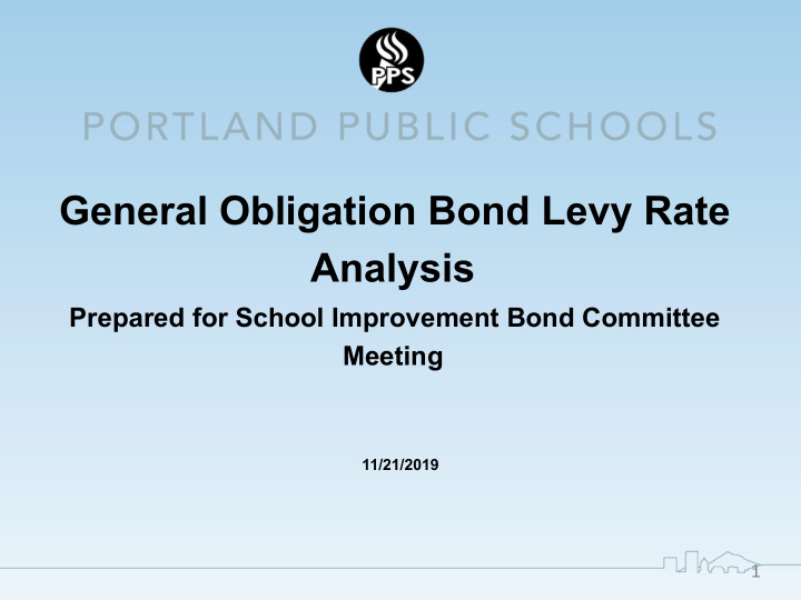 general obligation bond levy rate analysis