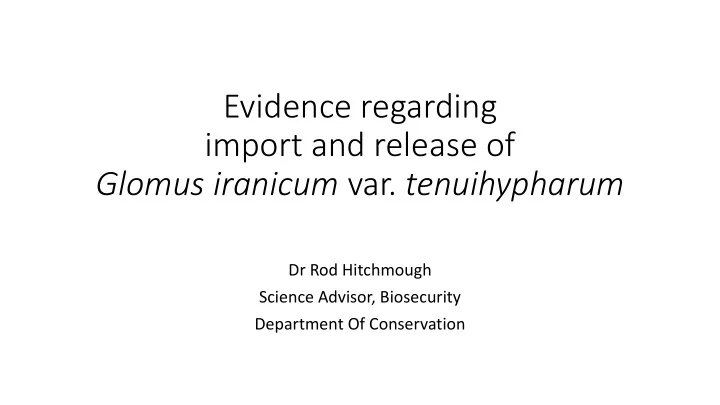 evidence regarding