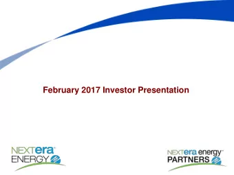 February 2017 Investor Presentation  Cautionary Statements And Risk Factors That May Affect  Future