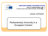 parliamentary immunity in a