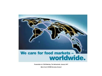 World Union of Wholesale Markets (WUWM)  Promoting Wholesale and Retail Markets Worldwide