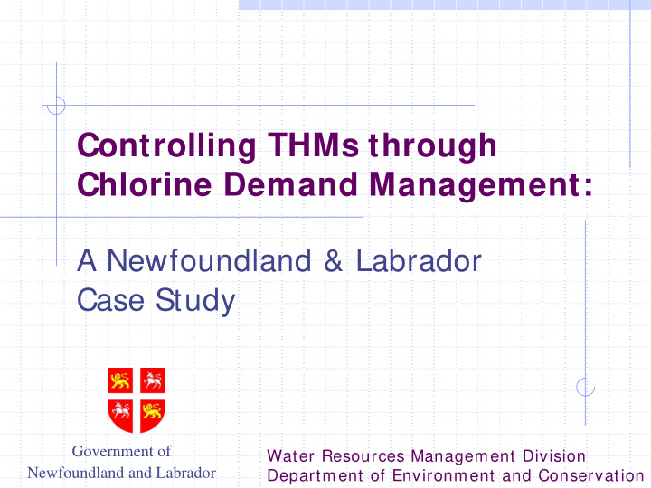 controlling thms through chlorine demand management