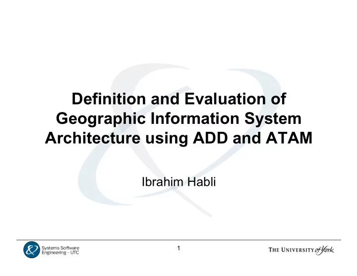 definition and evaluation of geographic information