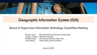 Geographic Information System (GIS)  Board of Supervisors Information Technology Committee Meeting