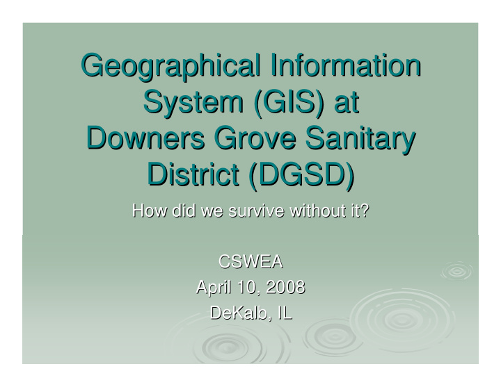 geographical information geographical information system