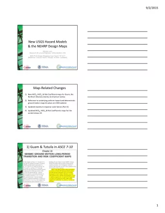 New USGS Hazard Models &amp; the NEHRP Design Maps Nicolas Luco Research Structural Engineer, USGS