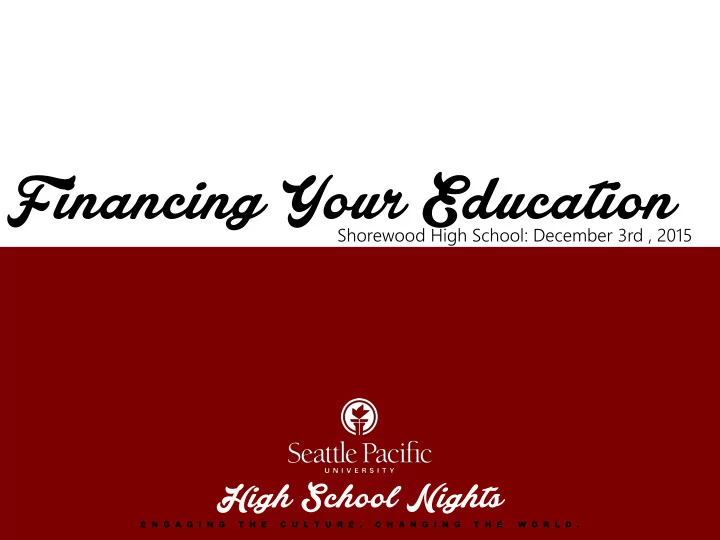 financing your education