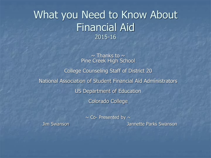 what you need to know about financial aid
