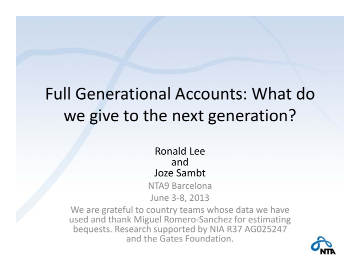 full generational accounts what do we give to the next