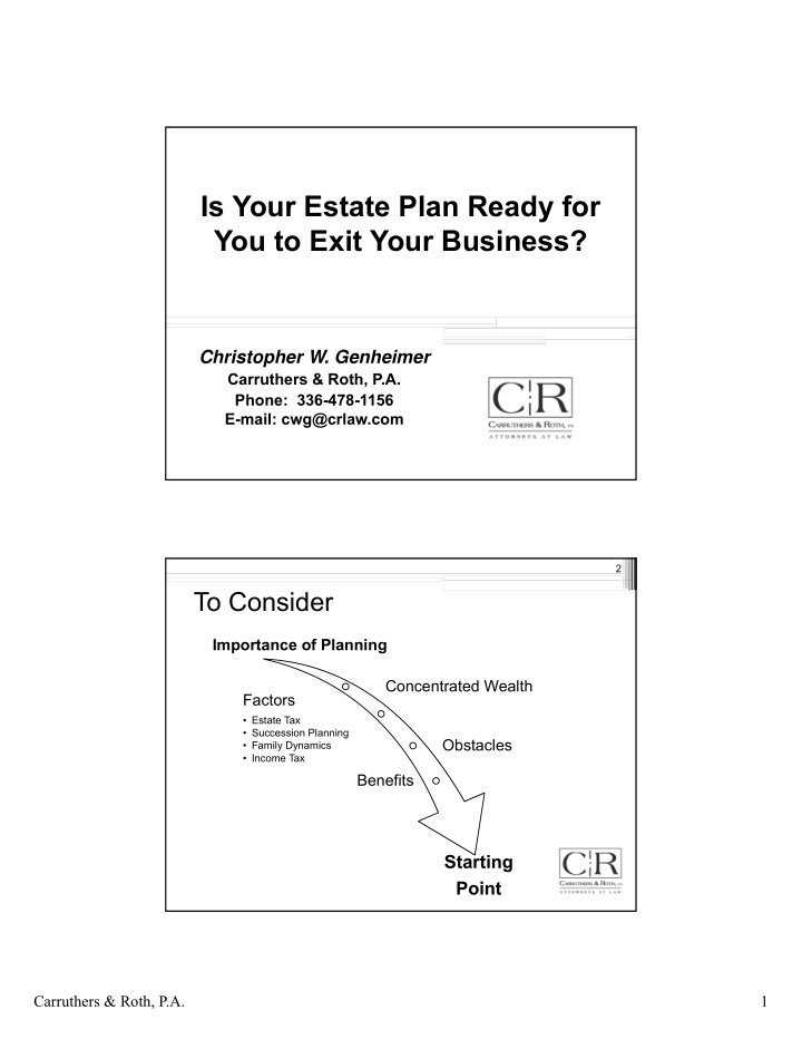is your estate plan ready for you to exit your business