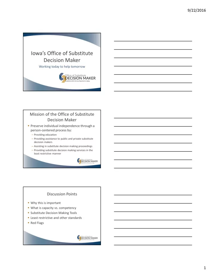 iowa s office of substitute decision maker