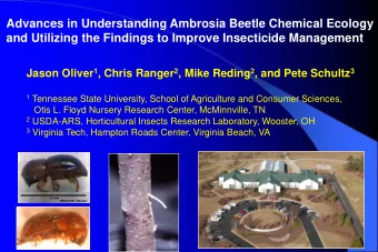 Advances in Understanding Ambrosia Beetle Chemical Ecology  and Utilizing the Findings to Improve