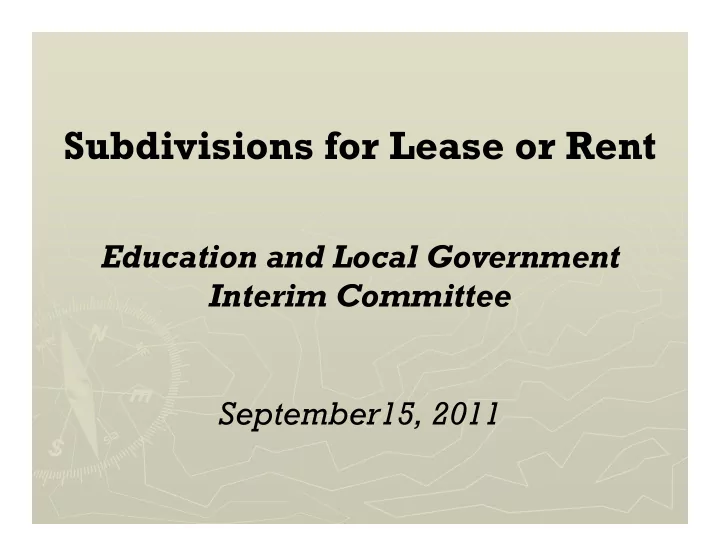 subdivisions for lease or rent