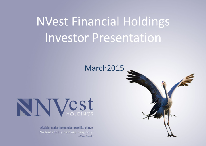 nvest financial holdings investor presentation
