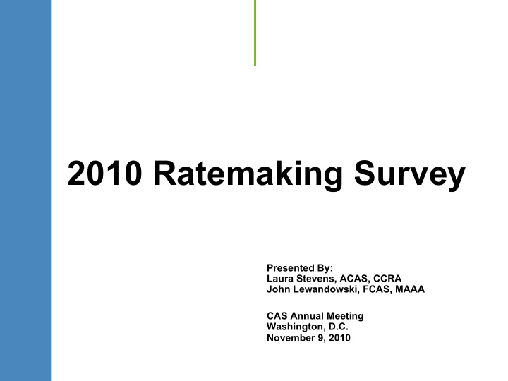 2010 ratemaking survey