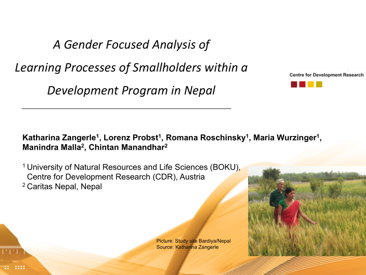 a gender focused analysis of learning processes of