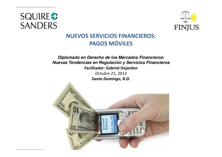 nuevos servicios financieros pagos m viles