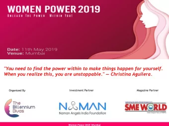 &quot;You need to find the power within to make things happen for yourself. When you realize this,