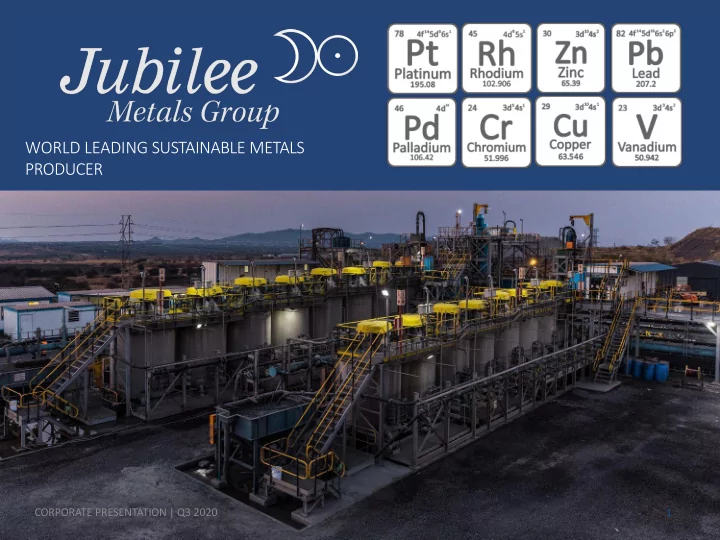 world leading sustainable metals