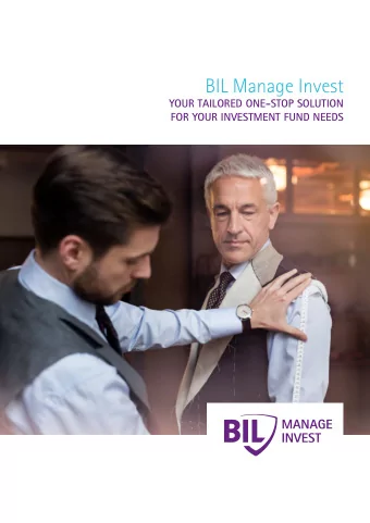 BIL Manage Invest  Structuring and servicing  your investment fund needs  Introducing BIL Manage
