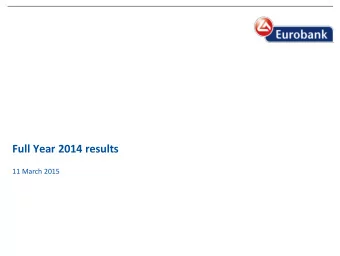 Full Year 2014 results  11 March 2015  Disclaimer  By attending the meeting where this presentation