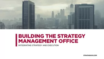 BUILDING THE STRATEGY  MANAGEMENT OFFICE  INTEGRATING STRATEGY AND EXECUTION  STRATAEGOS.COM