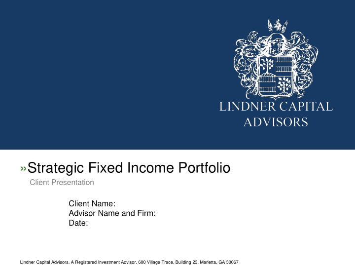 strategic fixed income portfolio