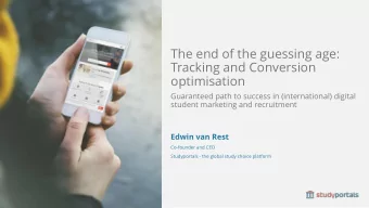 optimisation  Guaranteed path to success in (international) digital  student marketing and