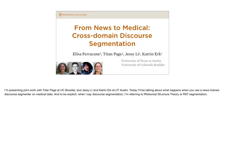 from news to medical cross domain discourse