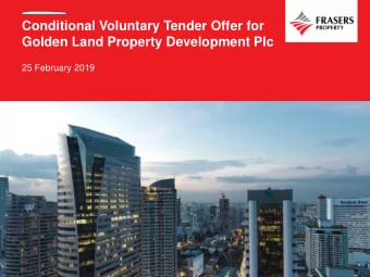 Golden Land Property Development Plc  25 February 2019  Important Notice Statements in this
