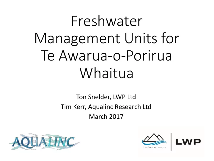 freshwater