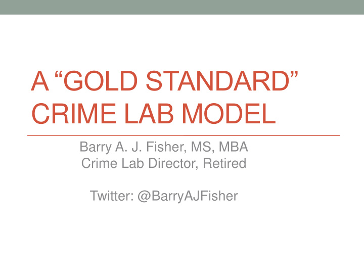crime lab model