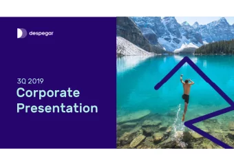 Corporate  Presentation  Disclaimer  This presentation includes forward-looking statements. We have