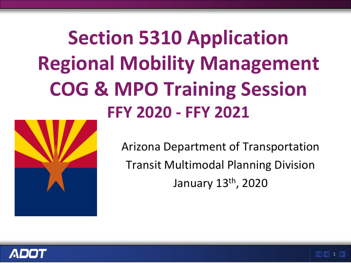 section 5310 application regional mobility management cog