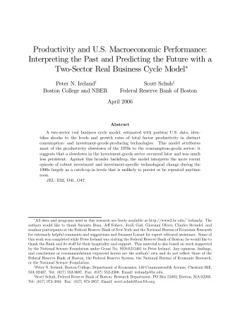 Productivity and U.S. Macroeconomic Performance:  Interpreting the Past and Predicting the Future