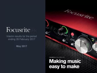 Interim results for the period  ending 28 February 2017  May 2017  1  Disclaimer The content of