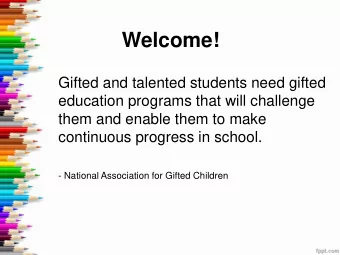 Welcome!  Gifted and talented students need gifted  education programs that will challenge  them