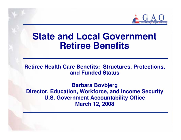state and local government retiree benefits
