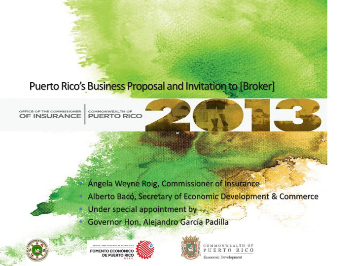 puerto rico s business proposal and invitation to broker