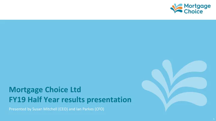 fy19 half year results presentation