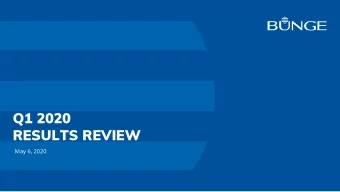 Q1 2020  RESULTS REVIEW  May 6, 2020  Forward-looking statements  Todays presentation