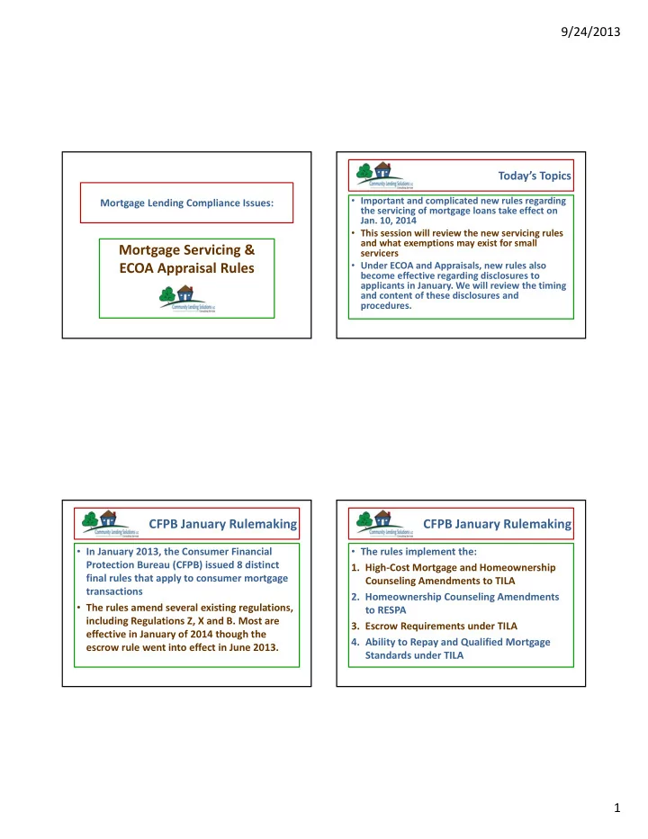 mortgage servicing