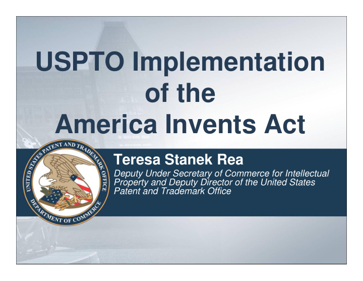 uspto implementation of the america invents act